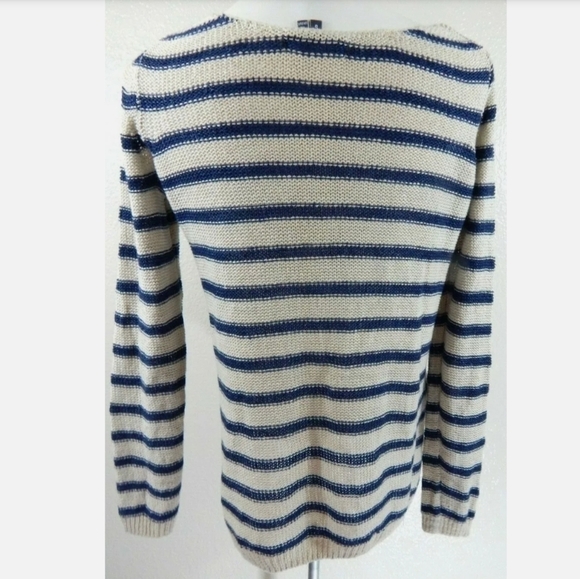 Vince Linen Striped Boat Neck Sweater - Picture 3 of 3
